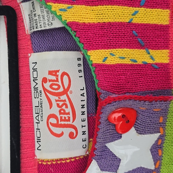 Vintage 1998 Michael Simon Pepsi-Cola Cardigan Size M Collectible - Picture 2 of 13